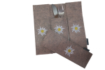 Gilde Bestecktaschen Edelweiß beige 4er Set