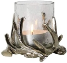 Mars & More Windlicht Geweih silber 14 x 14 x 10 cm im Glas