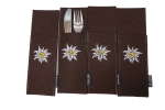 Gilde Filz Bestecktaschen mit Edelweiß braun 4er Set
