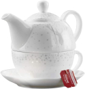 Gilde Tee-Set Tea for one Hirsch Design Teekanne, Teetasse Untertasse