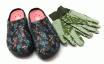 Blackfox AJS  Damen Gartenclogs Lily anthrazit mit Handschuhen Gartenset 2 teilig