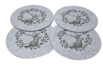 Boltze Platzset Egon hellgrau 4er Set Filz mit Hirschmotiv