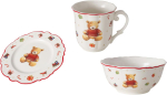 Boltze Home Frühstücksset Bailey Schale Becher Teller 3 teiliges Set Weihnachtsgeschirr