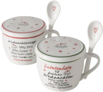 Boltze Home Jumbobecher Zutaten 2er Set mit Deckel und Löffel 2 Stück
