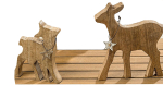 Boltze Holz Hirsch Aussteller  1 Pärchen Groß 23 cm und Klein 17 cm Deko Hirsche