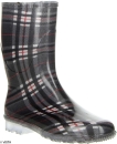 Damen Gummistiefel schwarz kariert