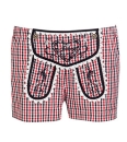 Fescher Damen Wiesen Shorts im Lederhosenstyle Rot-Weiß kariert