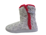 Damen Strickboots grau/rot