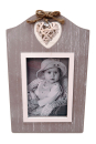 Fotorahmen Aufsteller aus Holz mit Herzl 15x13 cm