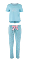Charlie Choe Damen Pyjama Schlafanzug türkis blau rosa Follow your Dreams