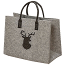 Boltze Damen Filztasche Henkeltasche grau mit Hirschkopf