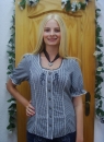 Schwarz/Weiß kleinkarierte Bluse Egave mit Puffarm