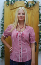 Kleinkarierte Rot/Weise Bluse Egave mit Puffarm
